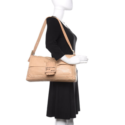 Fendi Goatskin Whipstitch Large Convertible Baguette Vacchetta 2 of 12
