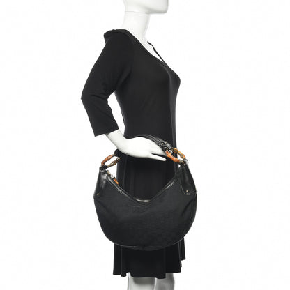 Gucci Monogram Bamboo Ring Hobo Black 2 of 13