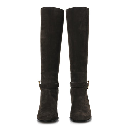 Hermes Suede Calfskin Justine 50 Boots 37 Ecorce 3 of 13