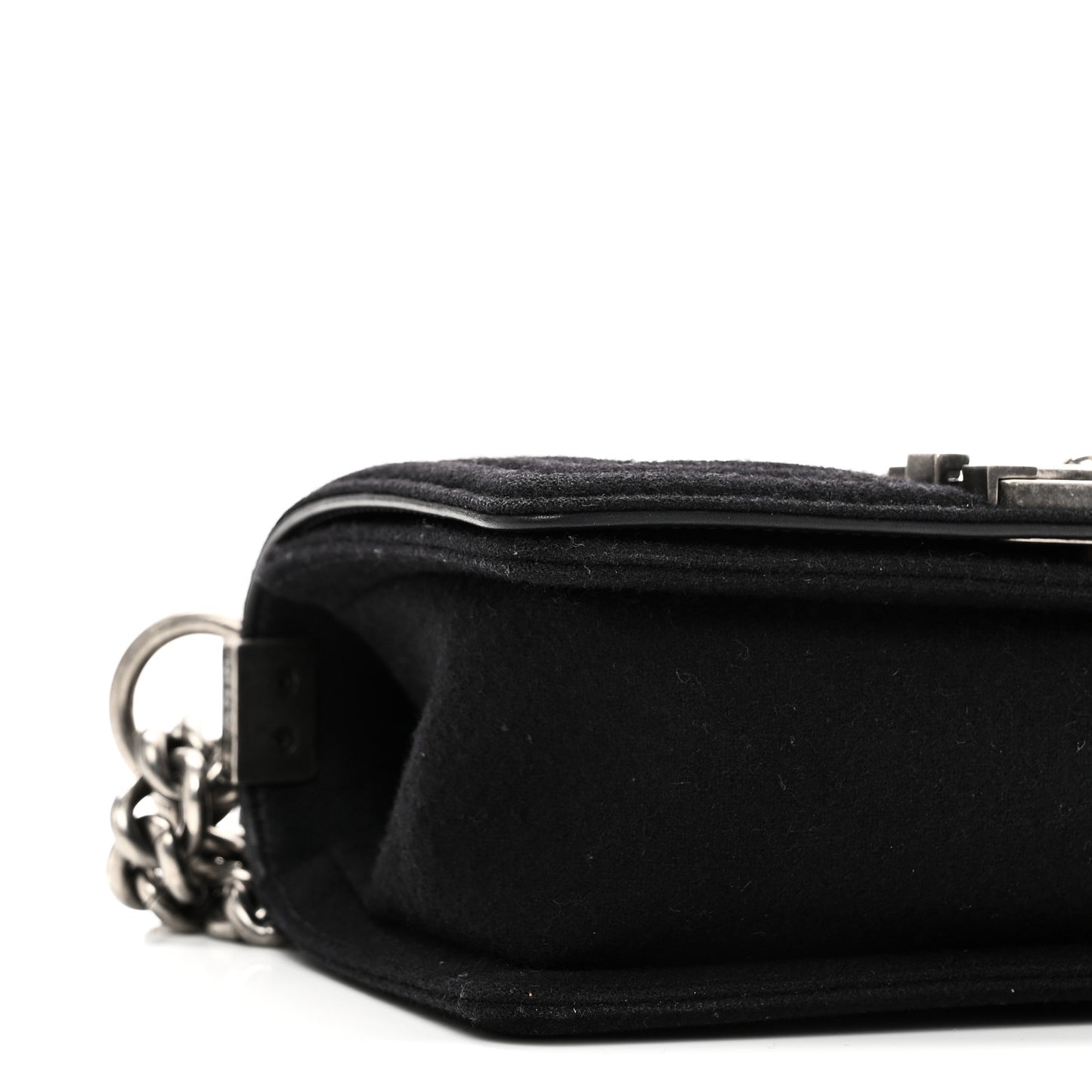 Wool Felt Embellished Small Boy Flap Black