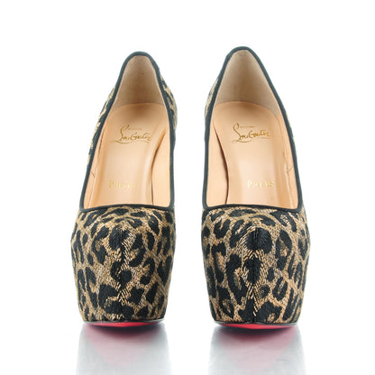 Christian Louboutin Jacquard Leopard Print Daffodile 160 Pumps 36 Black 2 of 8
