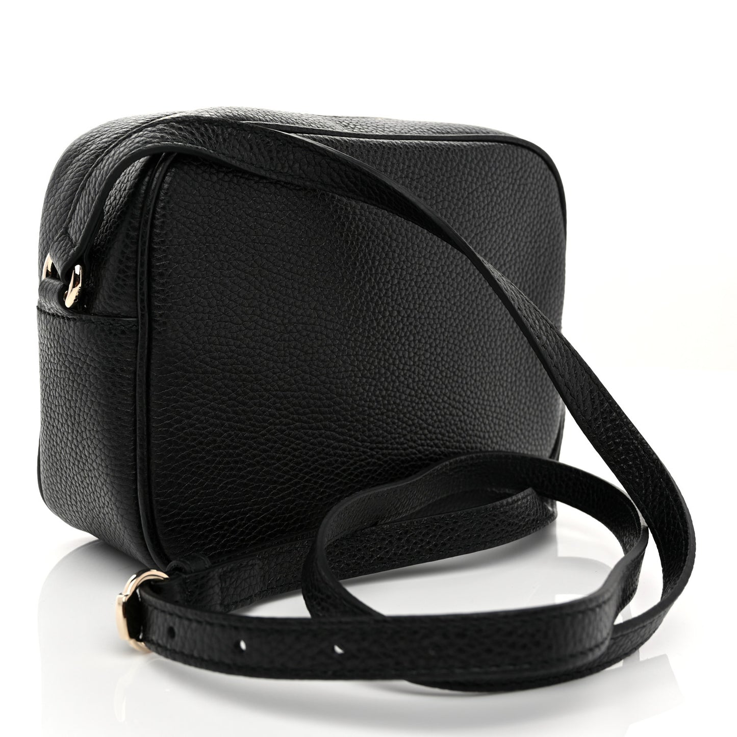 Pebbled Calfskin Small Soho Disco Bag Black