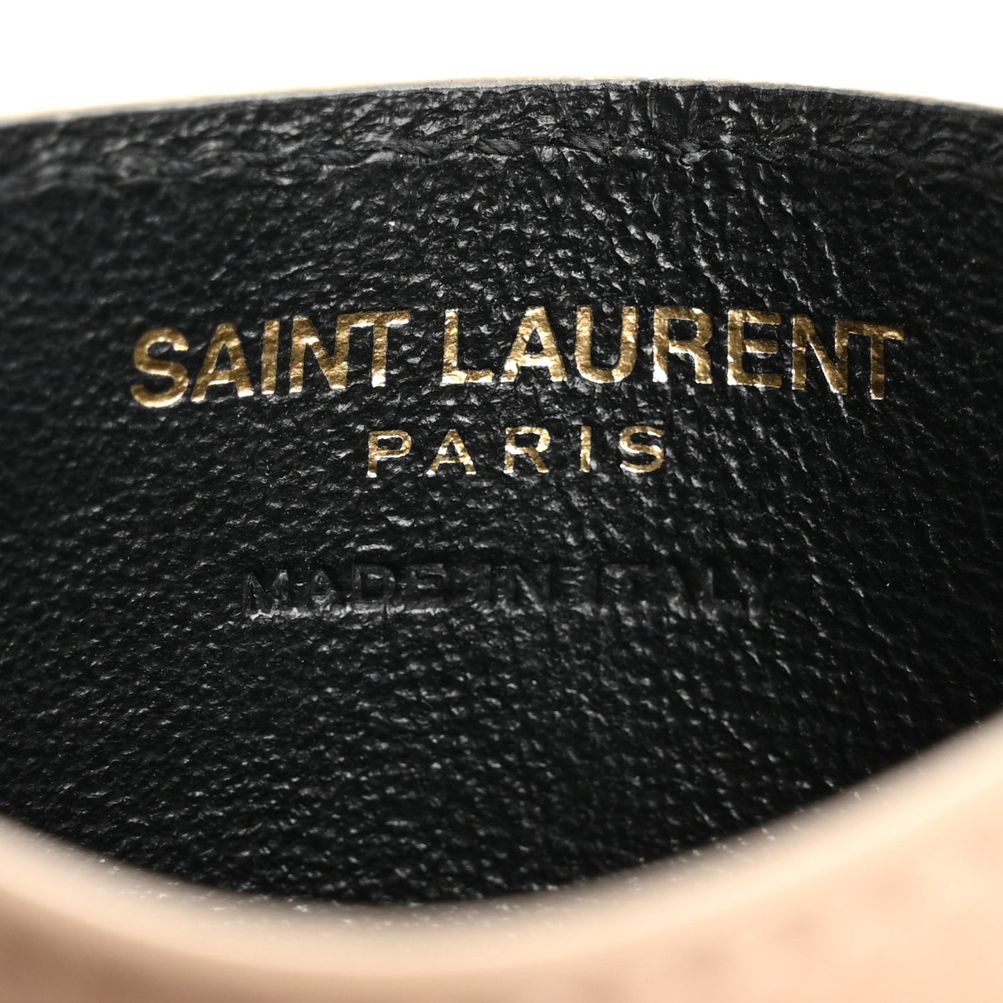 Calfskin Tiny Cassandre Credit Card Case Dark Beige