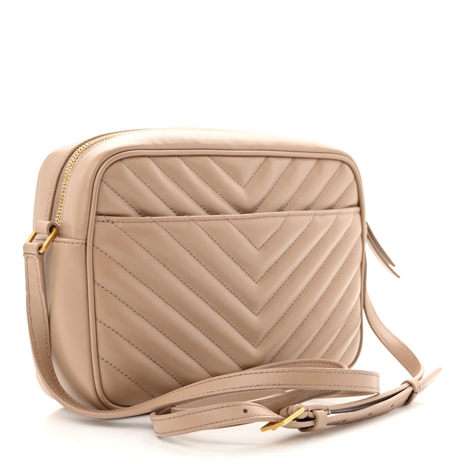 Saint Laurent Calfskin Matelasse Monogram Lou Camera Bag Dark Beige 3 of 10