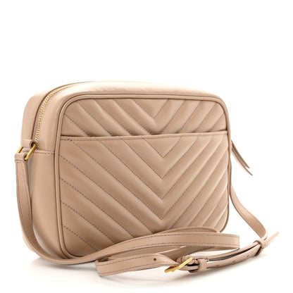 Saint Laurent Calfskin Matelasse Monogram Lou Camera Bag Dark Beige 3 of 10