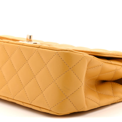 Chanel Lambskin Quilted Medium Crystal Top Handle Rectangular Flap Yellow 10 of 11