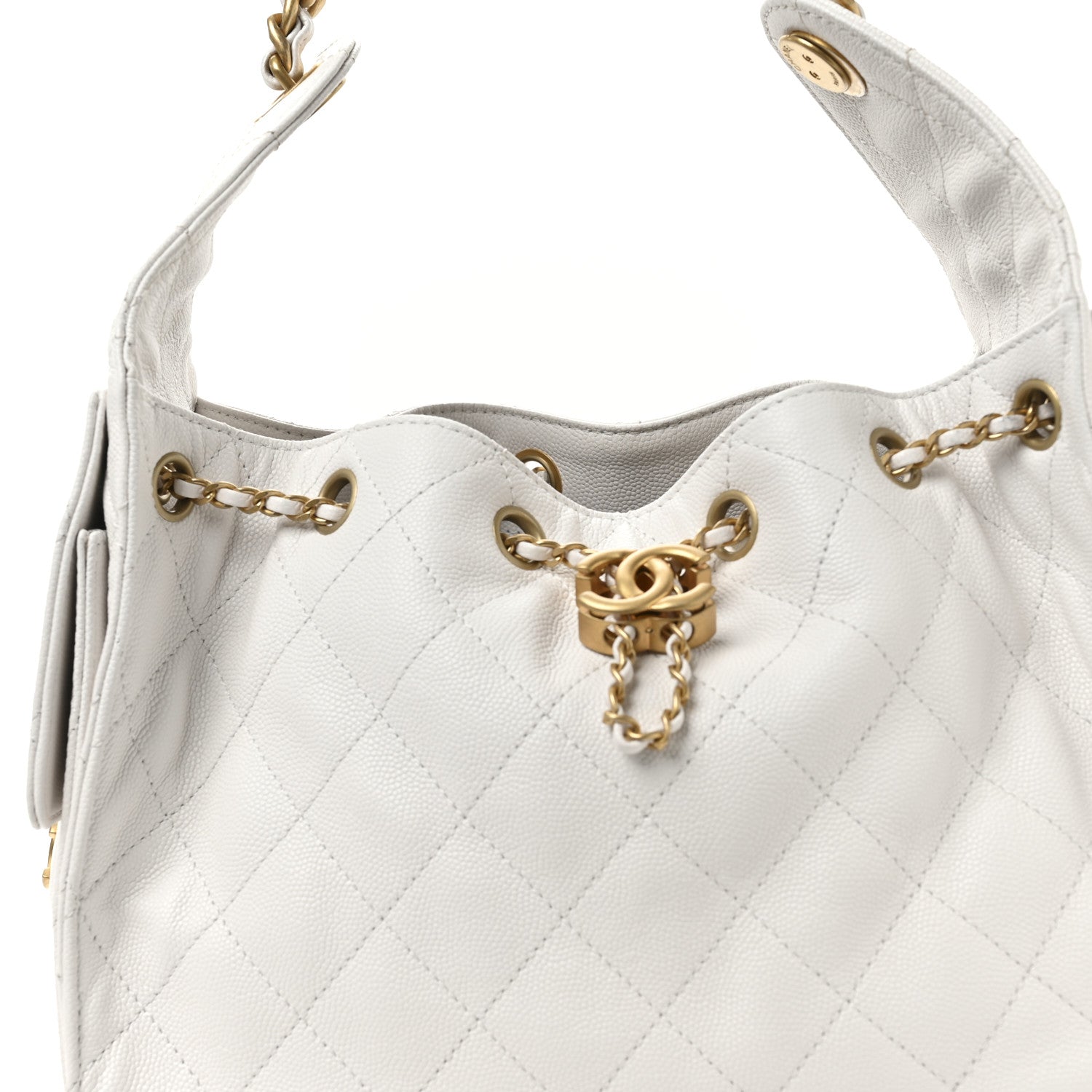 Chanel Caviar Quilted Small Chanel 25 Handbag White 8 of 10