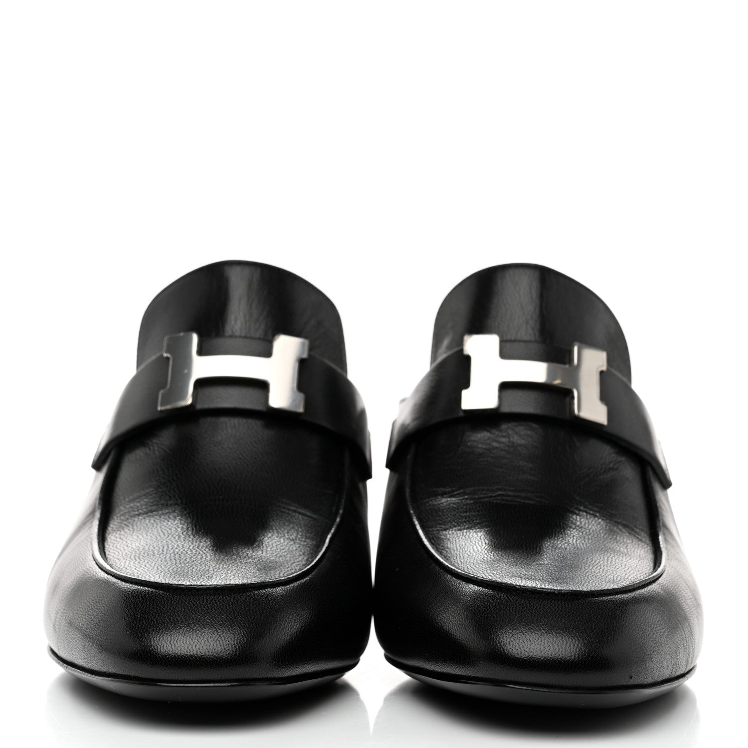 Hermes Goatskin Paradis Mules 38.5 Black 2 of 9