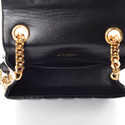Saint Laurent Patent Calfskin Matelasse Monogram Small Vicky Chain Bag Black 7 of 11