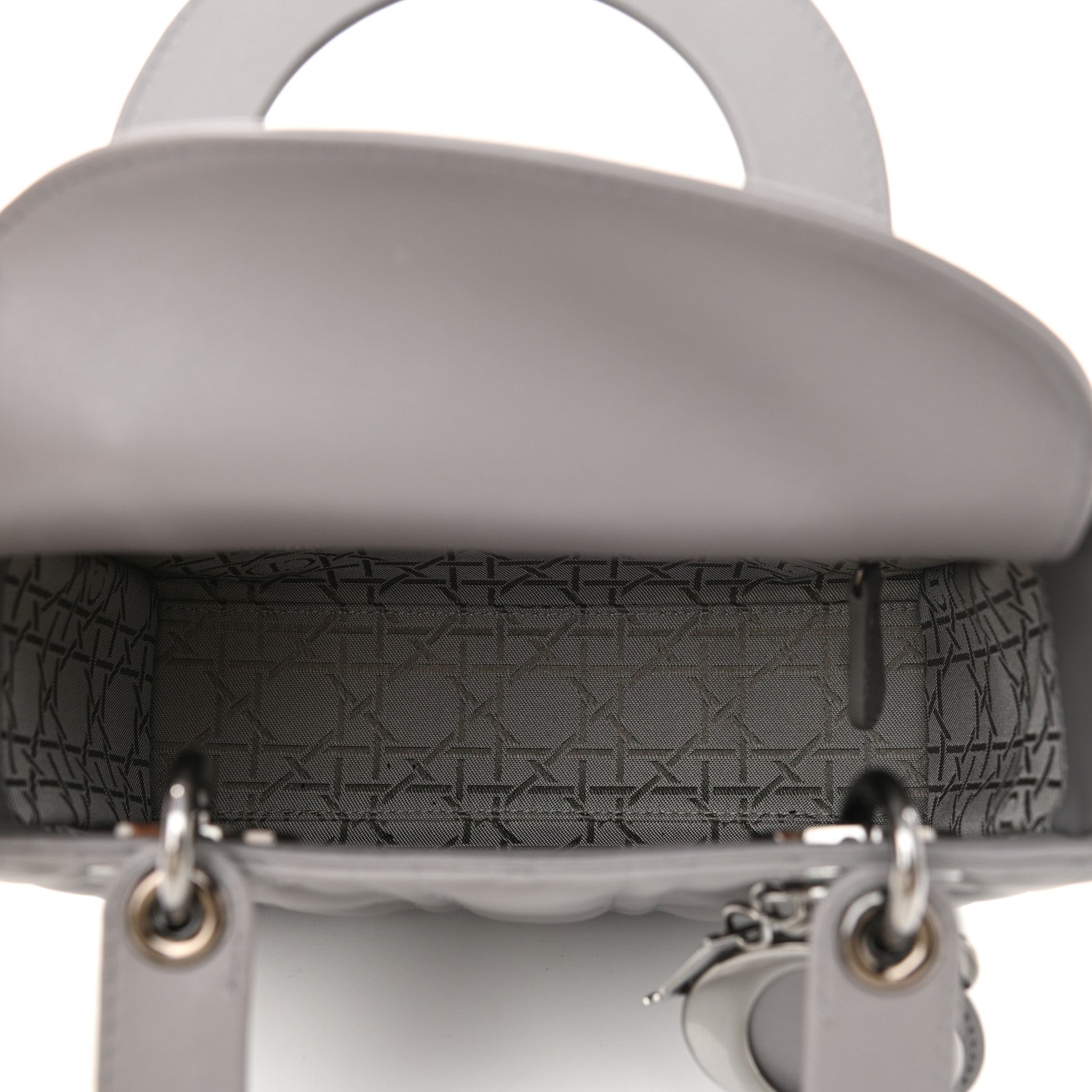 Christian Dior Lambskin Cannage Small My ABCDior Lady Dior Grey 5 of 8
