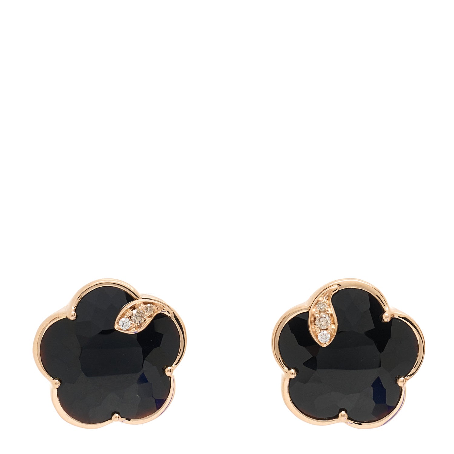 Pasquale Bruni 18K Rose Gold Diamond Black Onyx Petit Joli Earrings 1 of 4