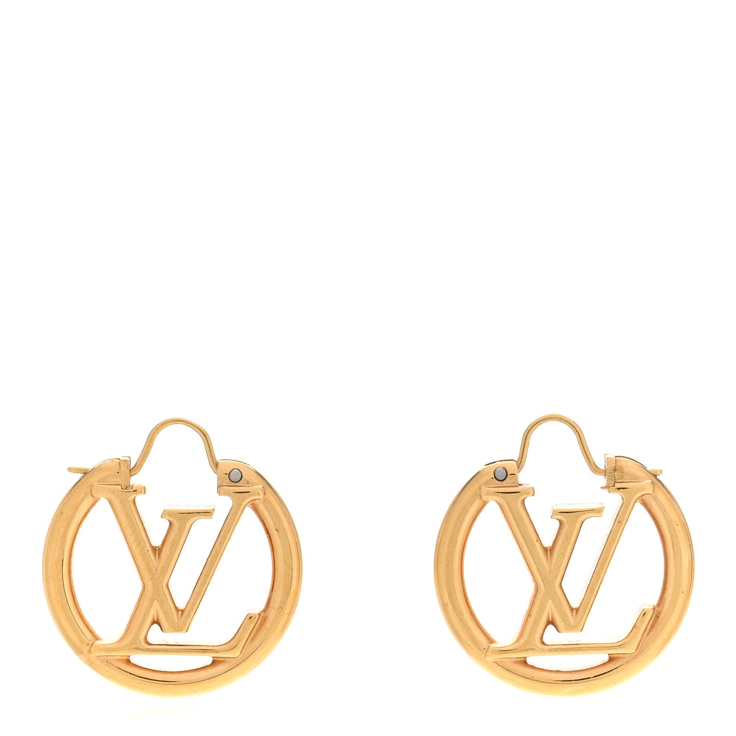 Metal Small Louise Hoop Earrings Gold