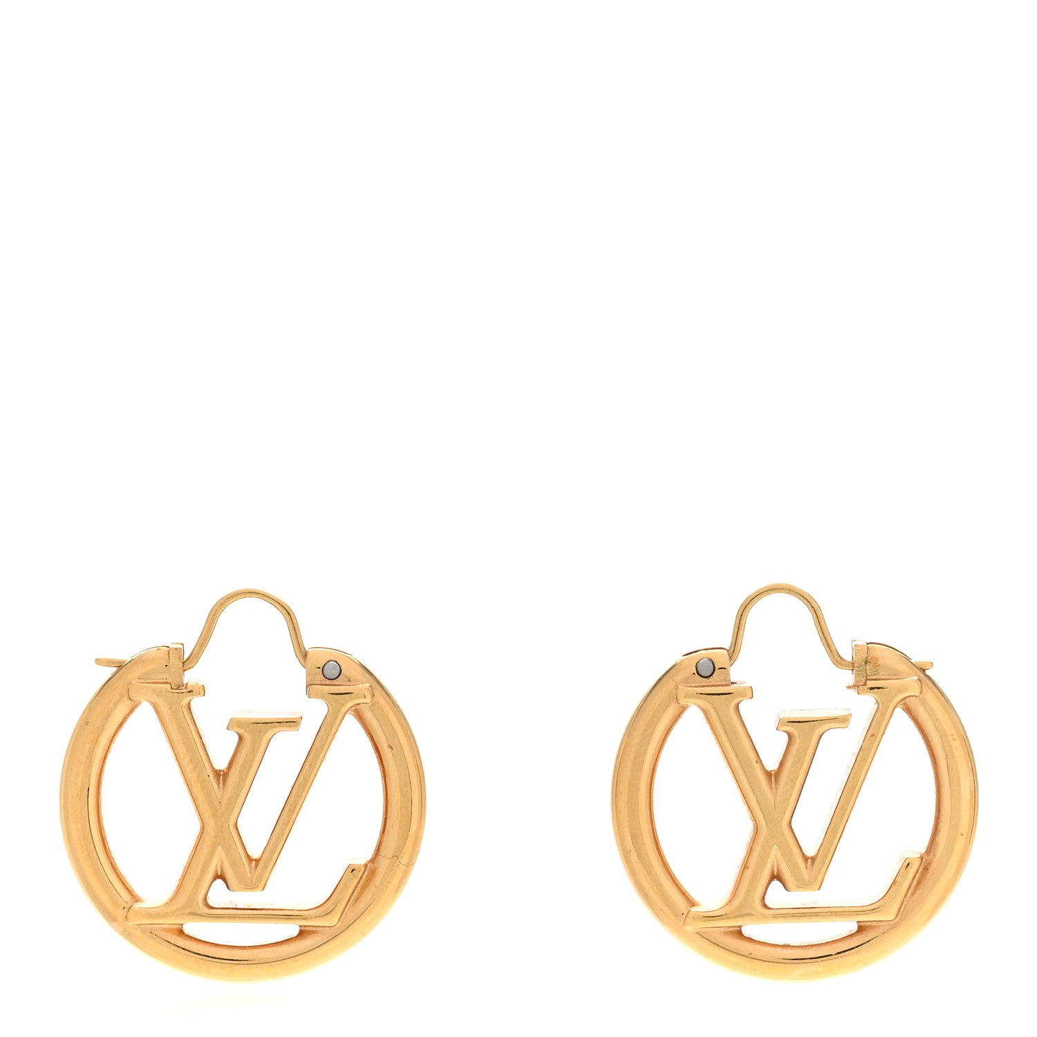 Louis Vuitton Metal Small Louise Hoop Earrings Gold 1 of 4