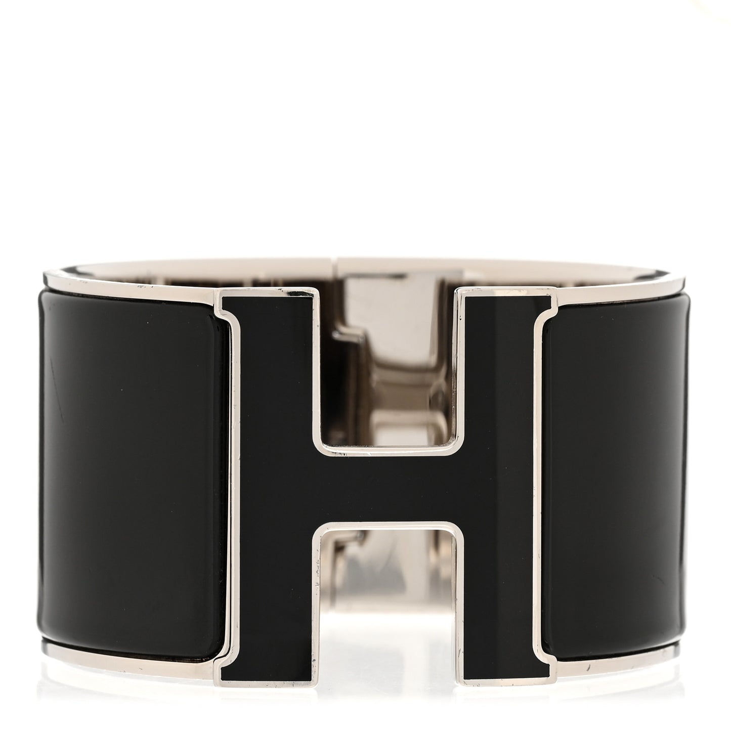 Enamel Extra Wide Clic Clac H Bracelet GM Black