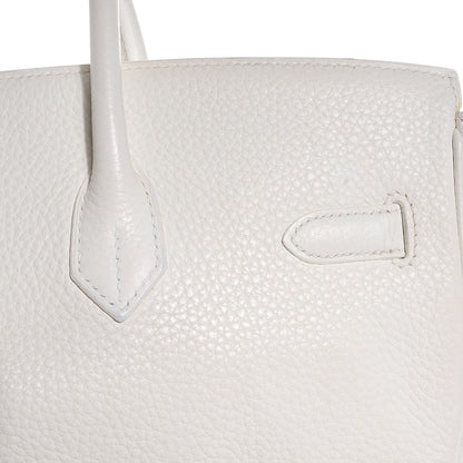Hermes Taurillon Clemence Lizard Club Birkin 35 Blanc Gris Perle Sanguine 13 of 23