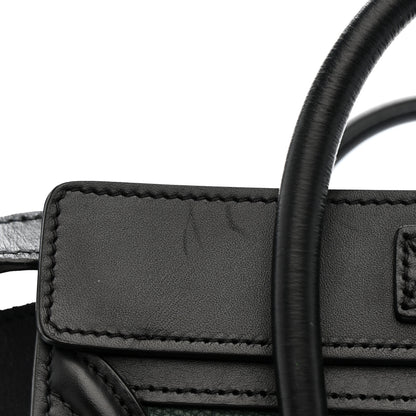 Celine Grained Baby Calfskin Nubuck Nano Bi-Color Luggage Dark Green Navy 14 of 14