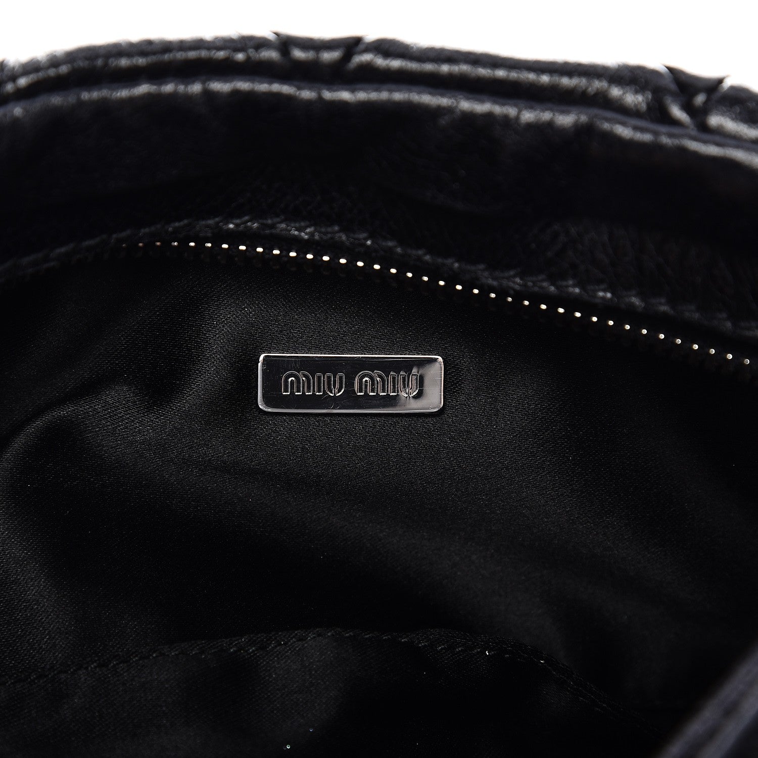 Miu Miu Vitello Shine Quilted Wristlet Nero Black 6 of 7