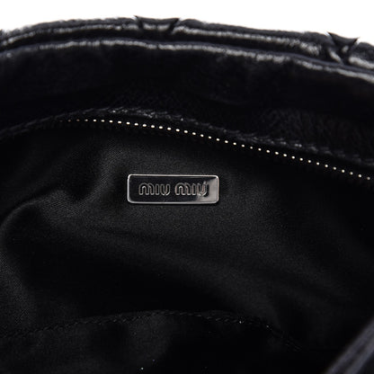 Miu Miu Vitello Shine Quilted Wristlet Nero Black 6 of 7