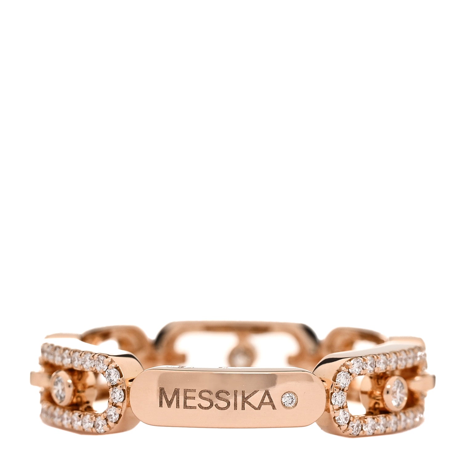 Messika 18K Rose Gold Diamond Move Multi Link Band Ring 54 7 3 of 4