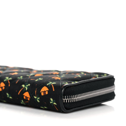 Prada Nylon Quilted Palm Tree Zip Wallet Black 8 of 9
