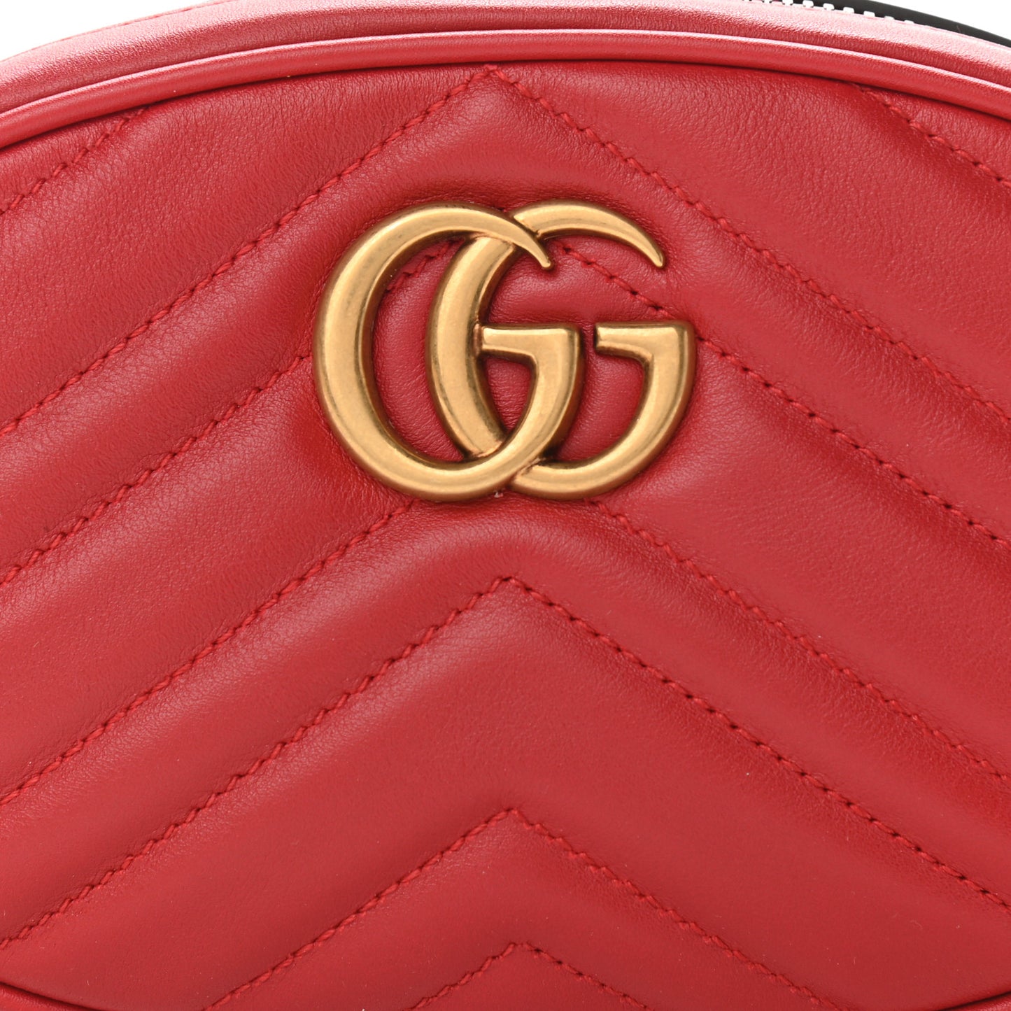 Calfskin Matelasse GG Marmont Belt Bag 85 34 Hibiscus Red