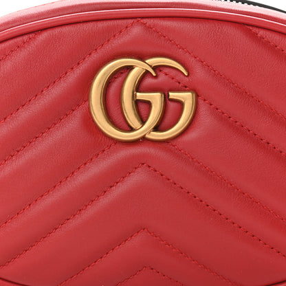 Gucci Calfskin Matelasse GG Marmont Belt Bag 85 34 Hibiscus Red 8 of 10