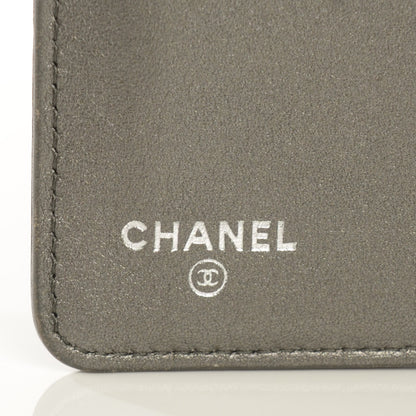 Chanel Metallic Caviar Timeless CC Yen Wallet Dark Silver 6 of 8