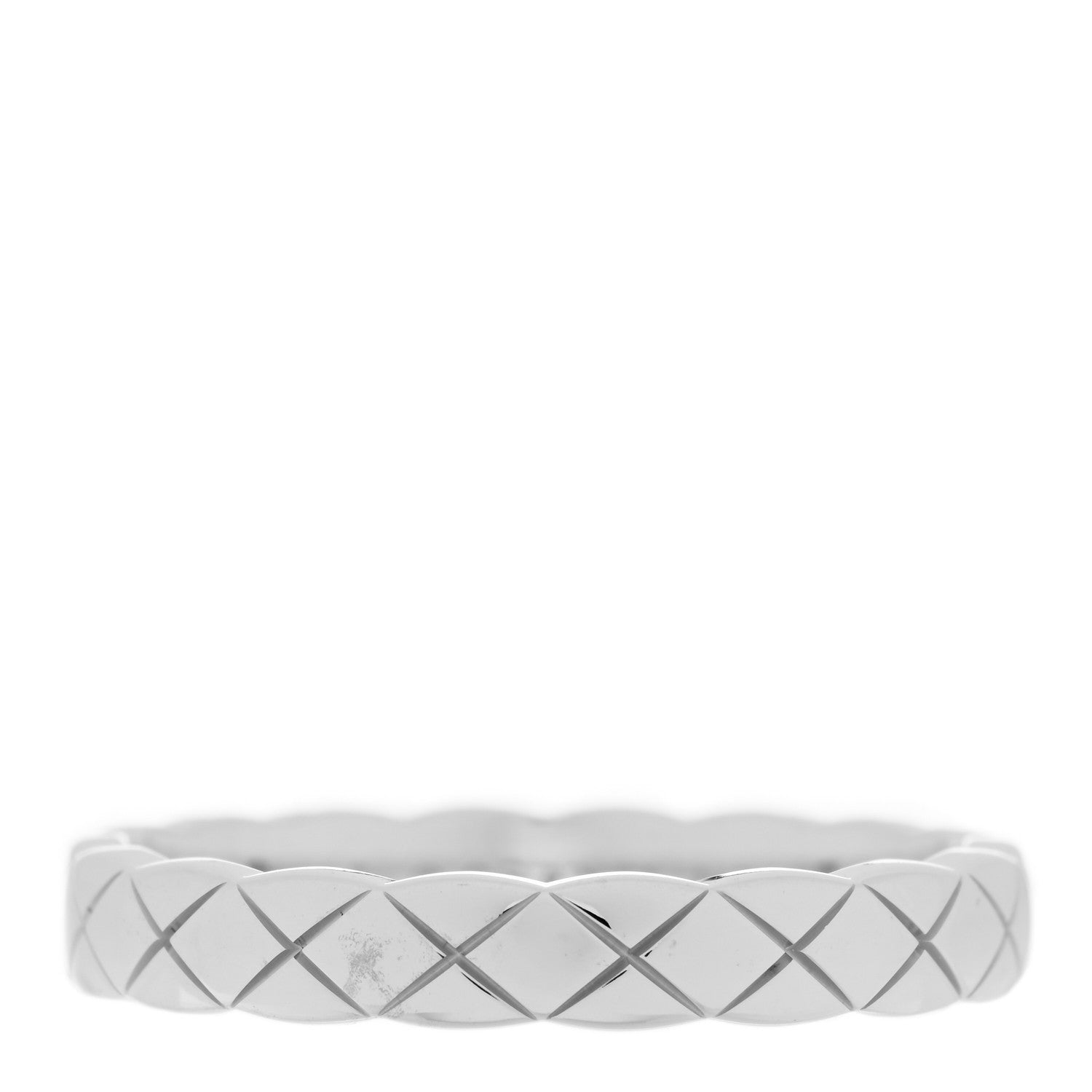 Chanel 18K White Gold Mini Coco Crush Ring 53 6.25 1 of 4