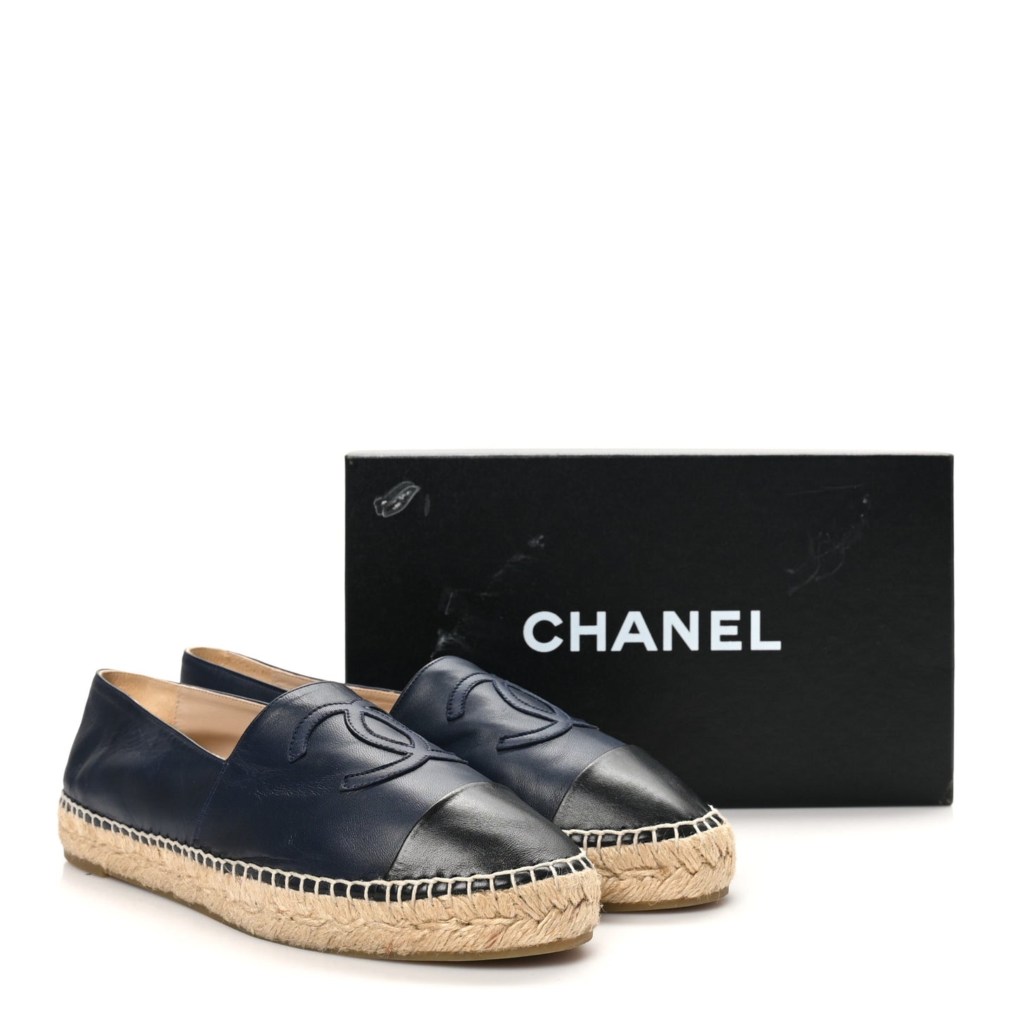 Lambskin CC Espadrilles 40 Navy Black