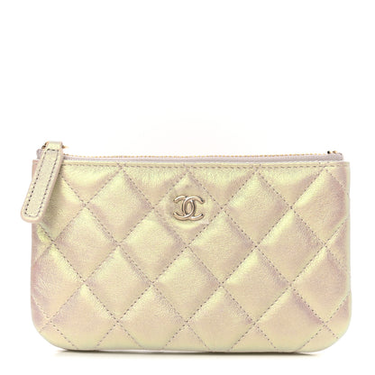 Chanel Iridescent Lambskin Quilted Small Cosmetic Case Ivory 1 of 8