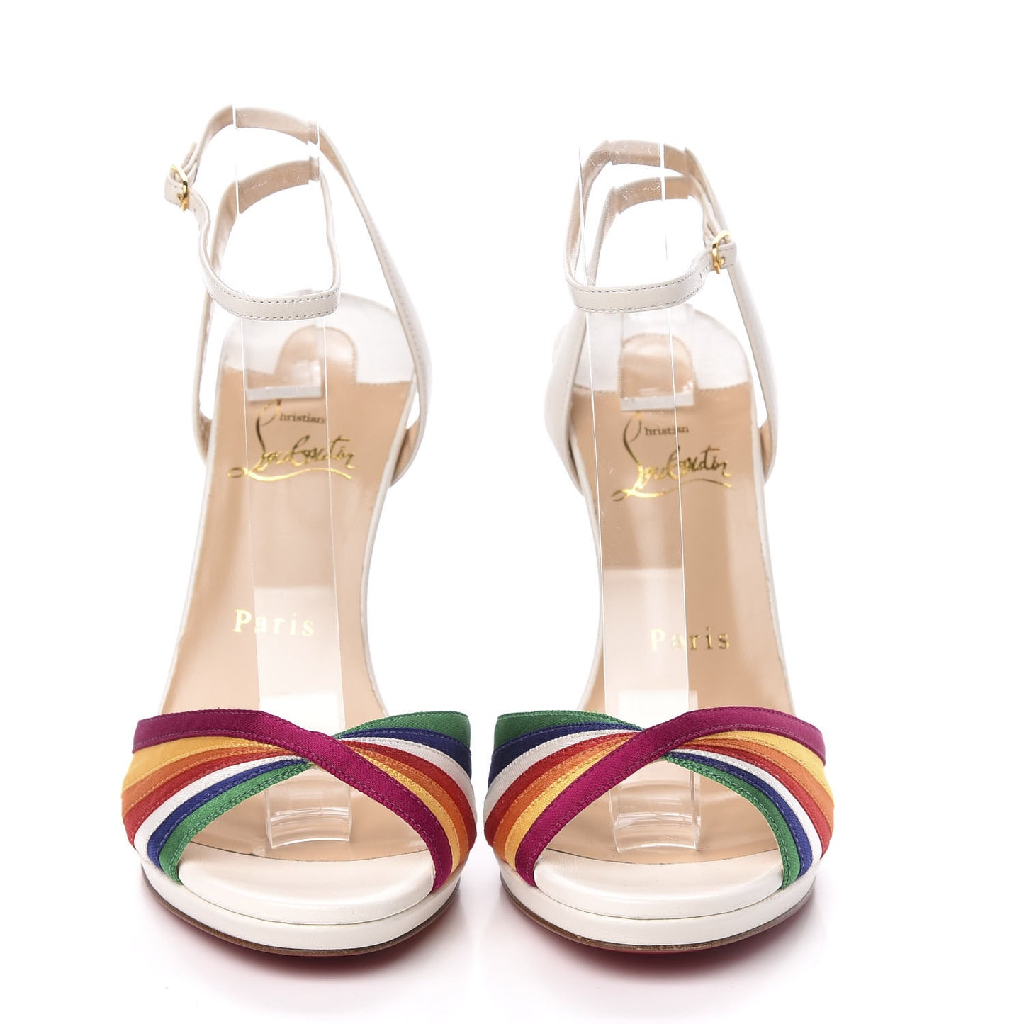 Shiny Nappa Naseeba 120 Sandals 37.5 Multicolor Latte