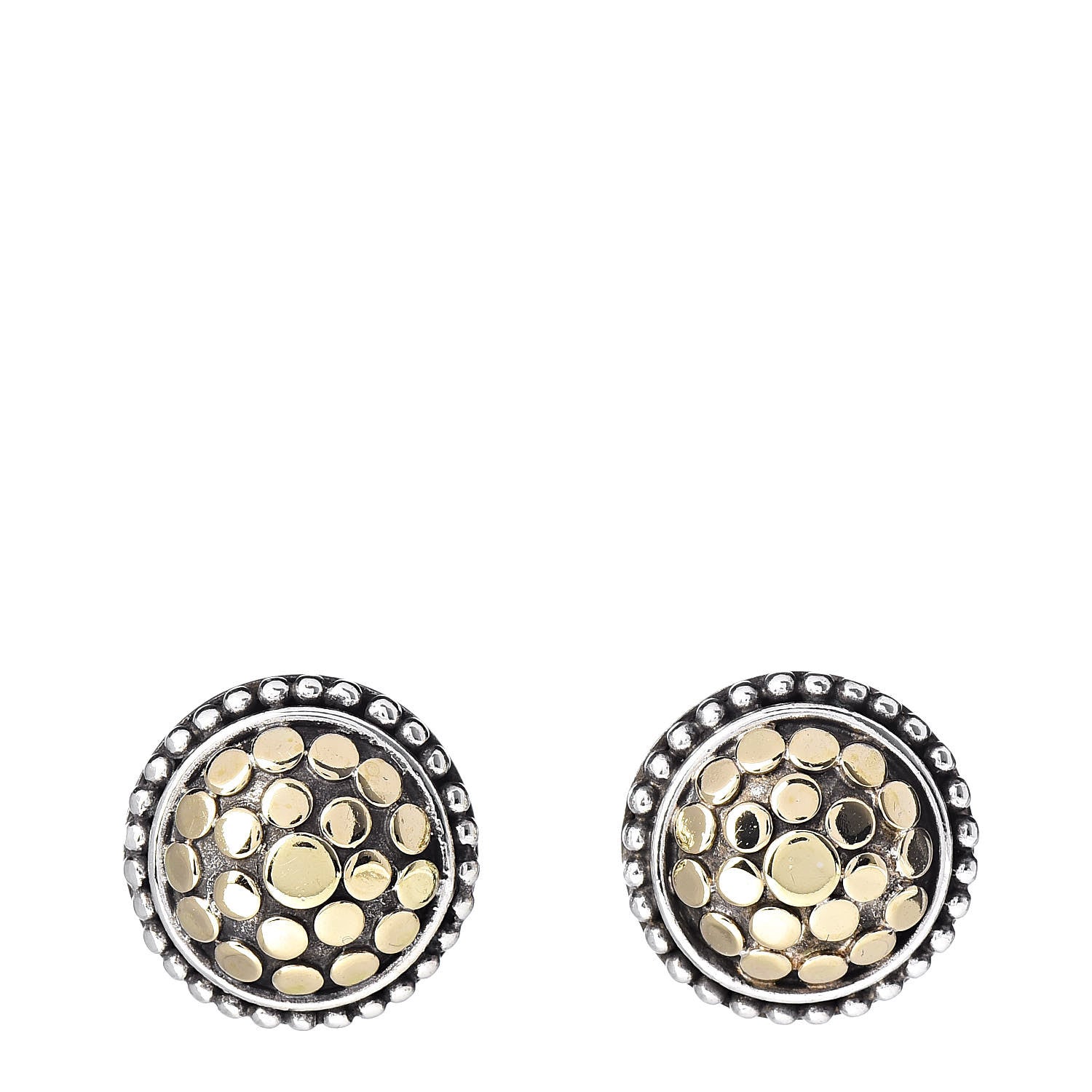 John Hardy Sterling Silver 18K Yellow Gold Dot Stud Earrings 1 of 4