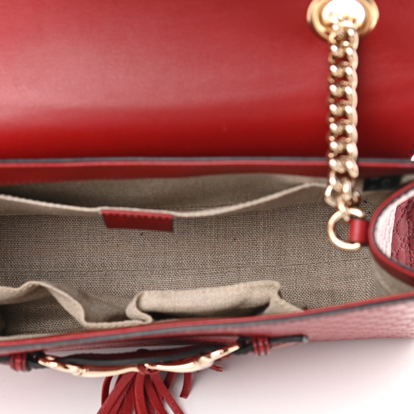 Microguccissima Medium Emily Chain Shoulder Bag Red