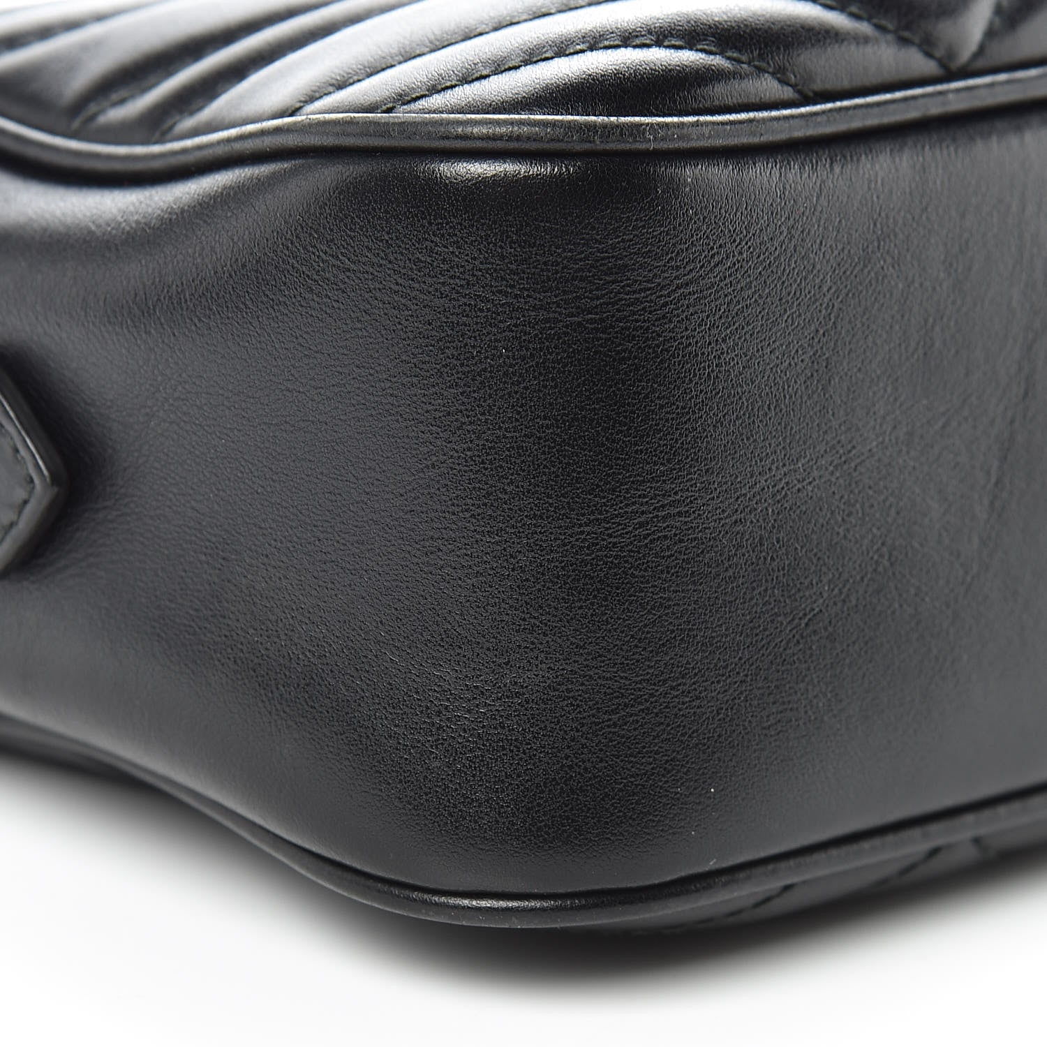 Gucci Calfskin Matelasse Small GG Marmont Chain Shoulder Bag Black 13 of 18