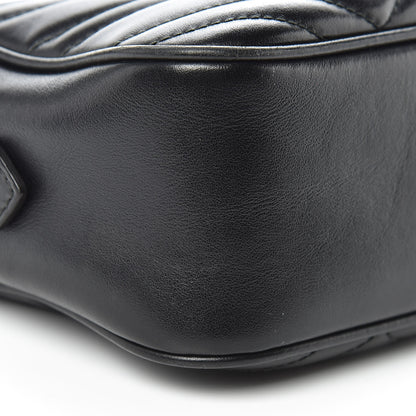 Gucci Calfskin Matelasse Small GG Marmont Chain Shoulder Bag Black 13 of 18