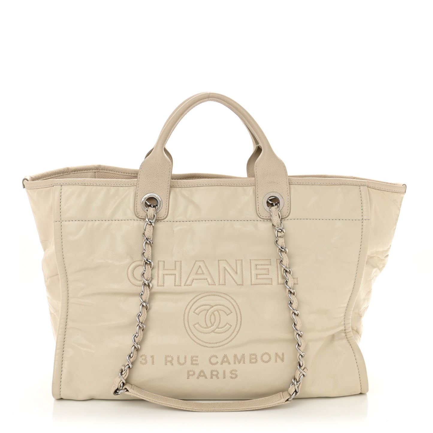 Calfskin Deauville Tote White