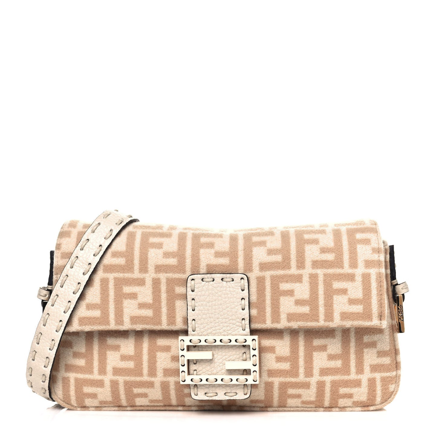 Wool Cuoio Romano Selleria FF 1974 Baguette 1997 Beige Cammello Camelia