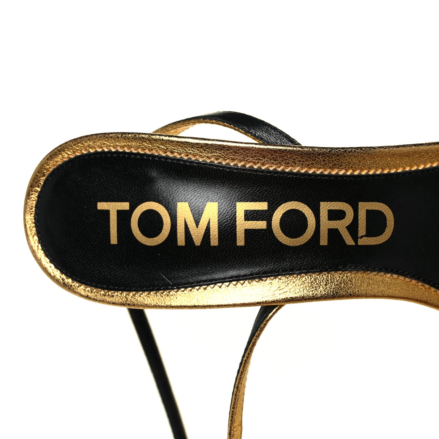 Metallic Nappa Padlock Stiletto 105mm Sandals 41.5 Gold