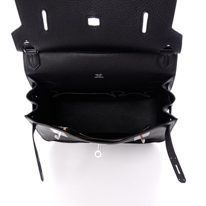 Hermes Taurillon Clemence Jypsiere 28 Black 5 of 10