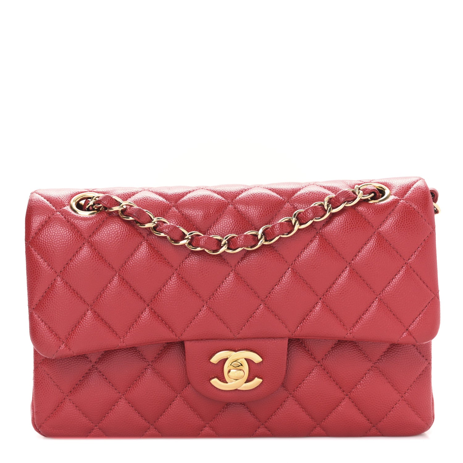 Chanel Caviar Quilted Small Double Flap Red 2 of 19