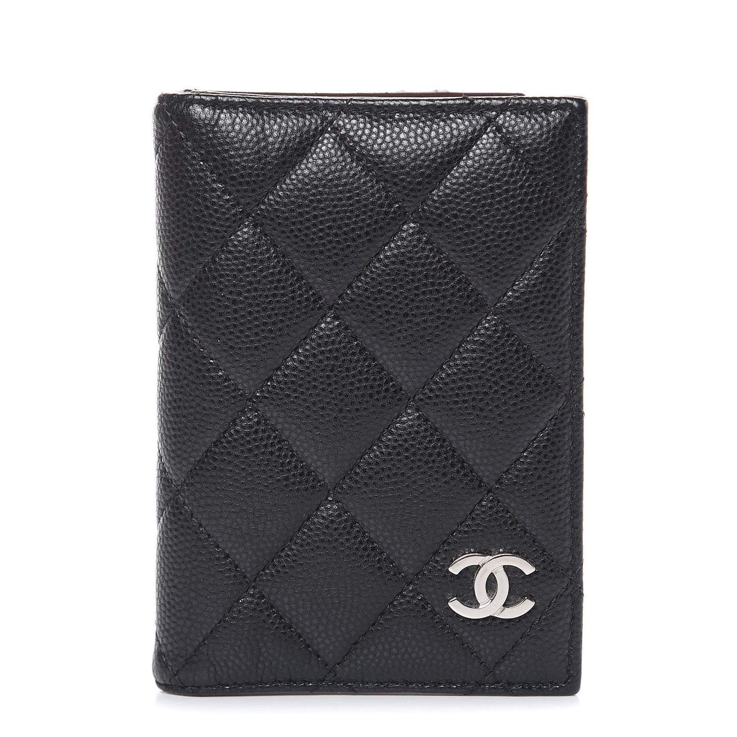 Caviar Quilted Card Holder Wallet Black
