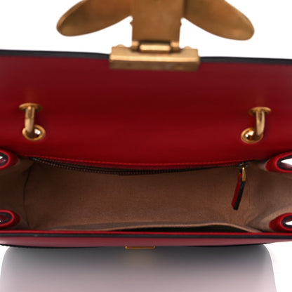 Gucci Calfskin Sylvie Web Queen Margaret Shoulder Bag Blue Agata Hibiscus Red Mystic White 5 of 11