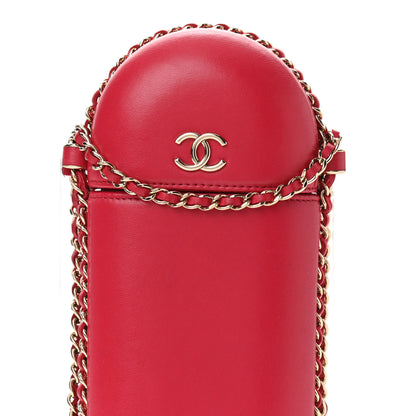 Chanel Lambskin Chain Around Phone Holder Red 8 of 10