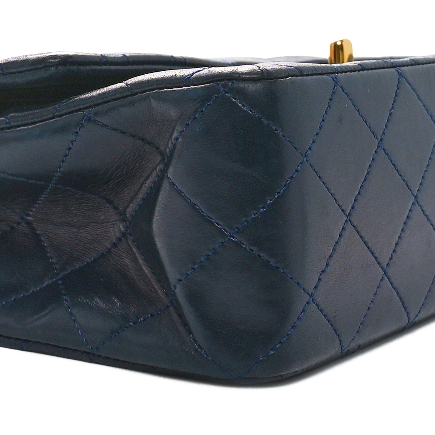 Chanel Lambskin Quilted Small Double Flap Navy 9 of 10