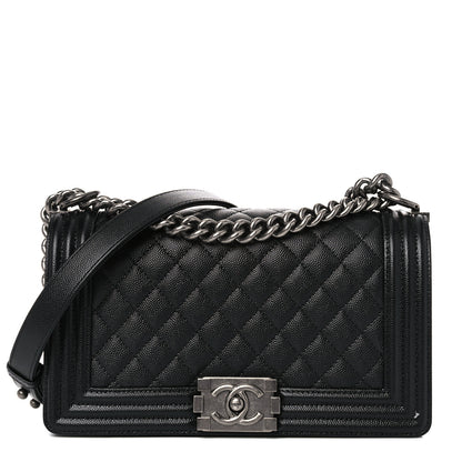 Chanel Caviar Quilted Medium Boy Flap Black 1 of 12