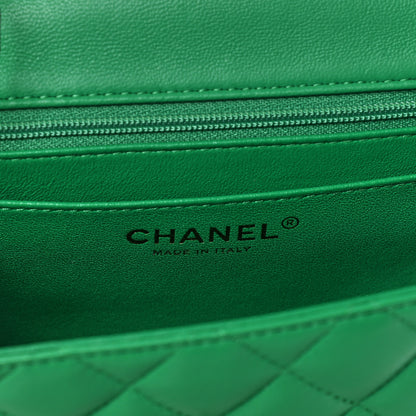Chanel Lambskin Quilted Mini Square Flap Green 10 of 16