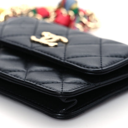 Chanel Shiny Lambskin Ribbon Quilted Flap Belt Bag Black 11 of 11
