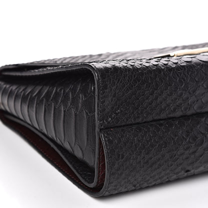 Mulberry Silky Python Calfskin Embossed Reversible Delphie Crossbody Oxblood Black 14 of 15