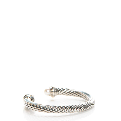 David Yurman Sterling Silver 14K Yellow Gold Pearl 7mm Cable Classics Bracelet 3 of 6