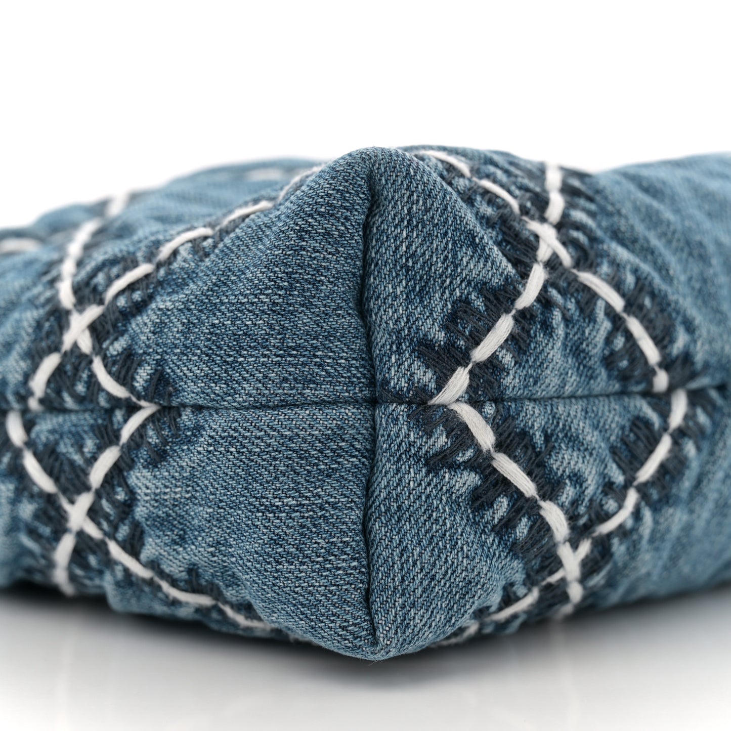 Denim Stitched Quilted Mini Chanel 22 Blue